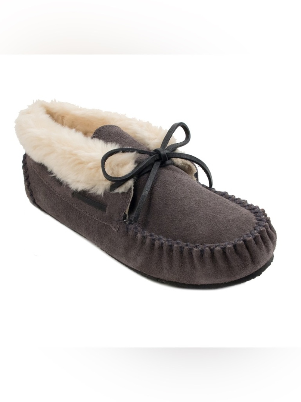Minnetonka Chrissy Suede Slipper in Gray Size 9